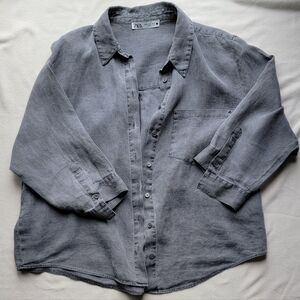 Gray Button-Up Shirt